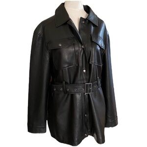 Rebecca Minkoff black jacket women's vegan leather size large